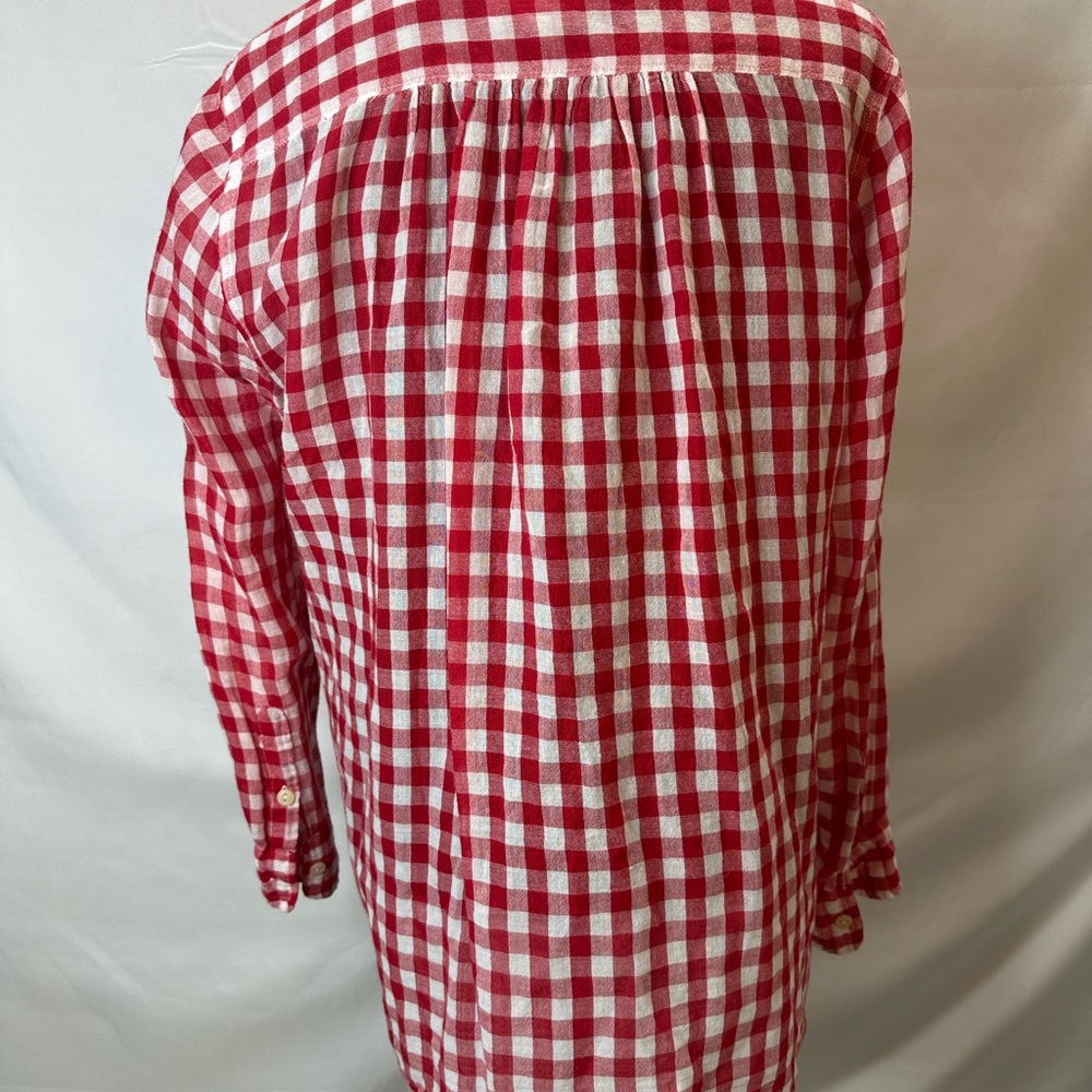 Ralph Lauren Denim and Supply Red/White Gingham long sleeve 💯 cotton Size L - Picture 9 of 13